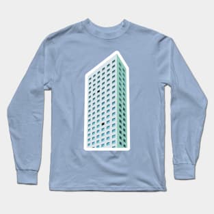 Building Skyscraper in Cityscape Sticker design vector. City Business Tower sticker design vector illustration. Long Sleeve T-Shirt